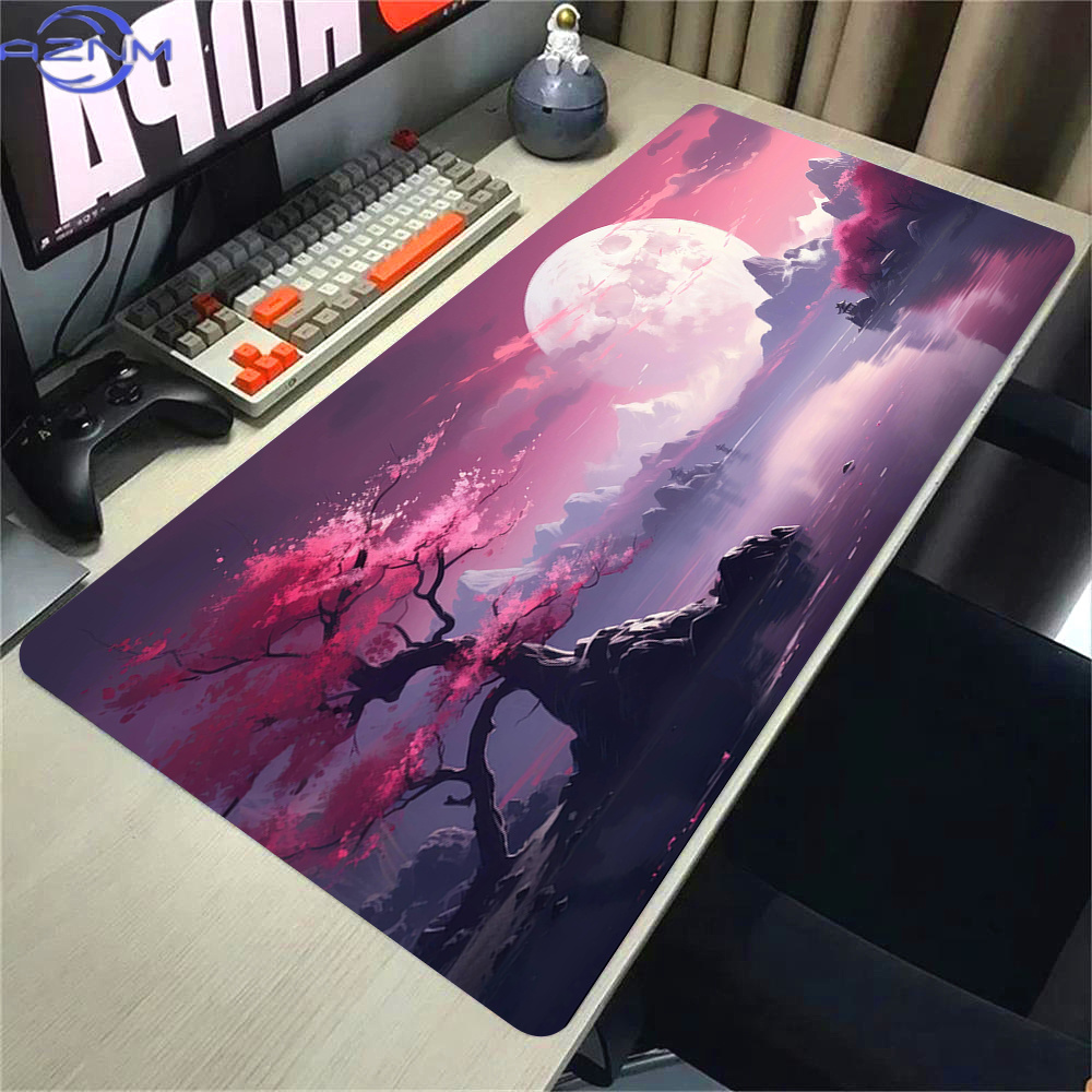 Gaming Accessories Pink - 핑크 사쿠라 애니메이션 마우스 패드 풍경