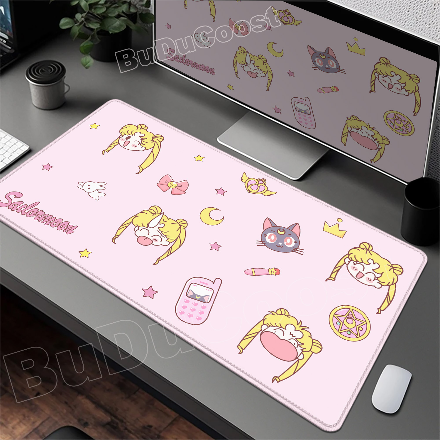 Gaming Accessories Pink - 예쁜 핑크색 데스크 매트 애니메이션 세일러문