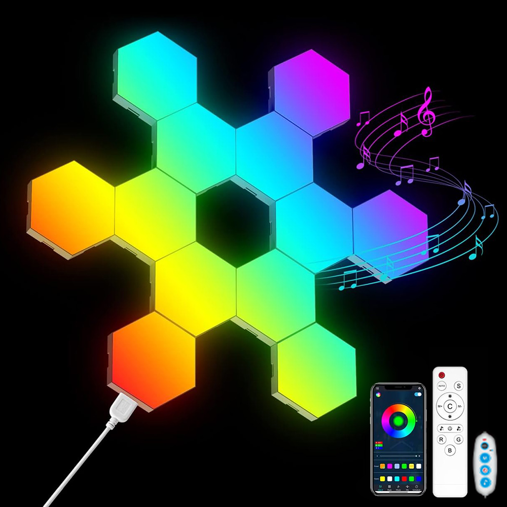 Gaming Accessories Bedroom - RGB LED 육각형 빛 블루투스 실내