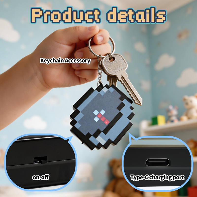 Gaming Accessories Boys - 2026 신형 충전식 픽셀 나침반 열쇠고리