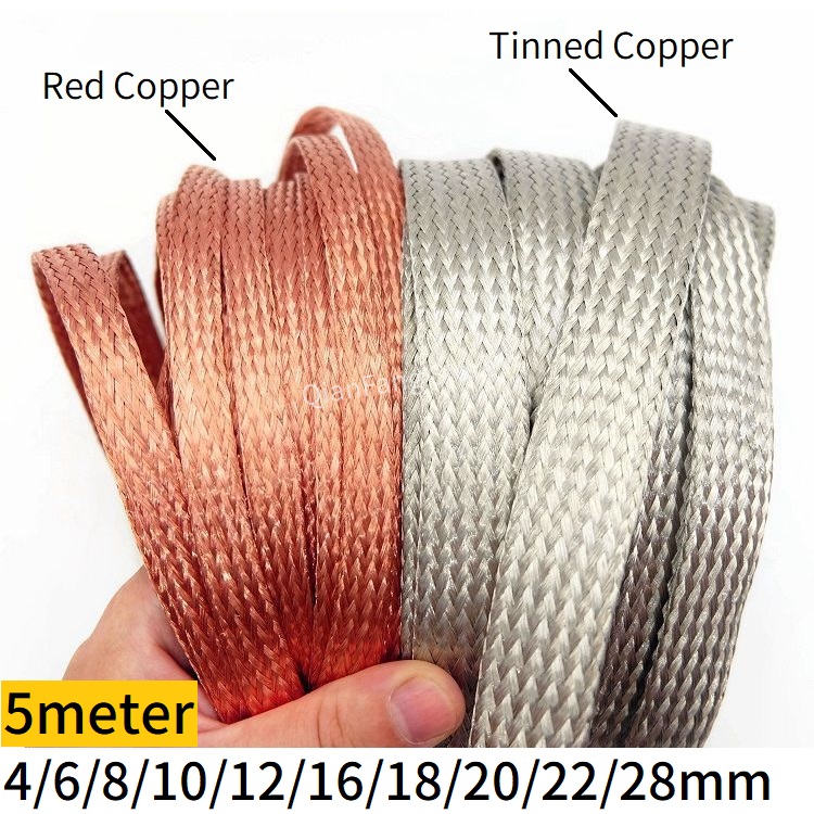 Cable Sleeve Braided - 5M 구리 브레이드 슬리브 주석 도금