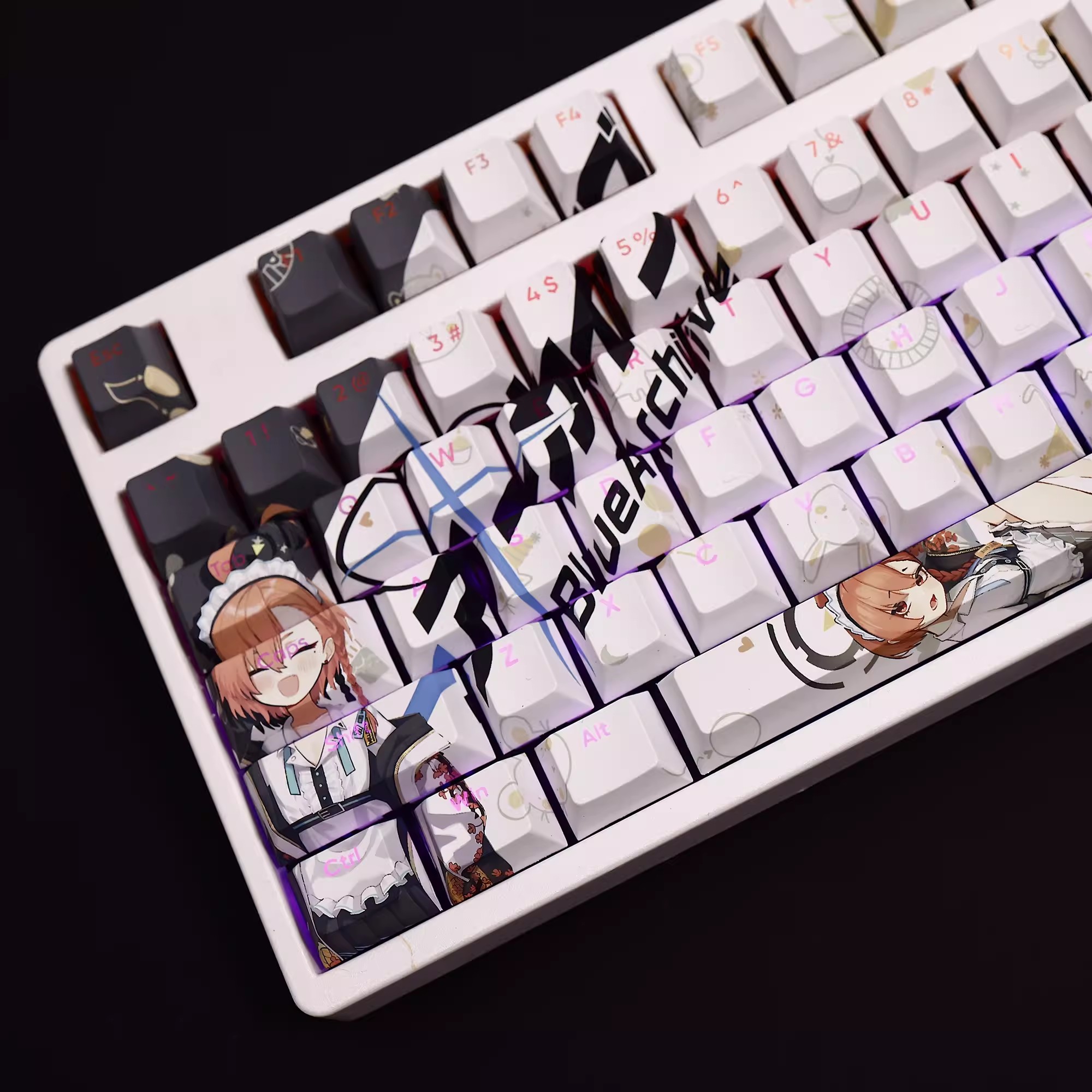 블루 아카이브 미카모 네루 키캡 PBT 백라이트 키캡, - Gaming Set Accessories 리뷰 및 가격