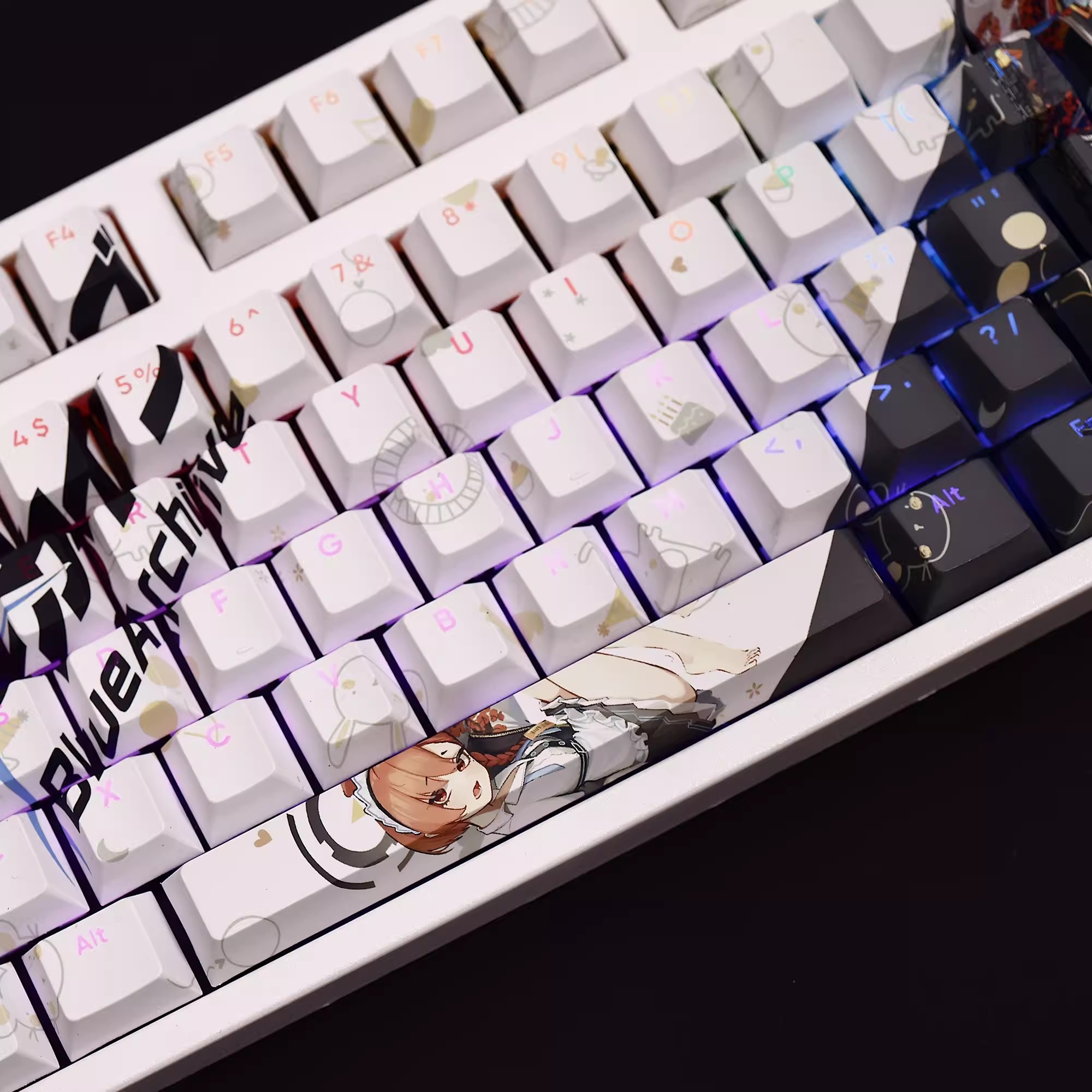블루 아카이브 미카모 네루 키캡 PBT 백라이트 키캡, - Gaming Set Accessories 리뷰 및 가격