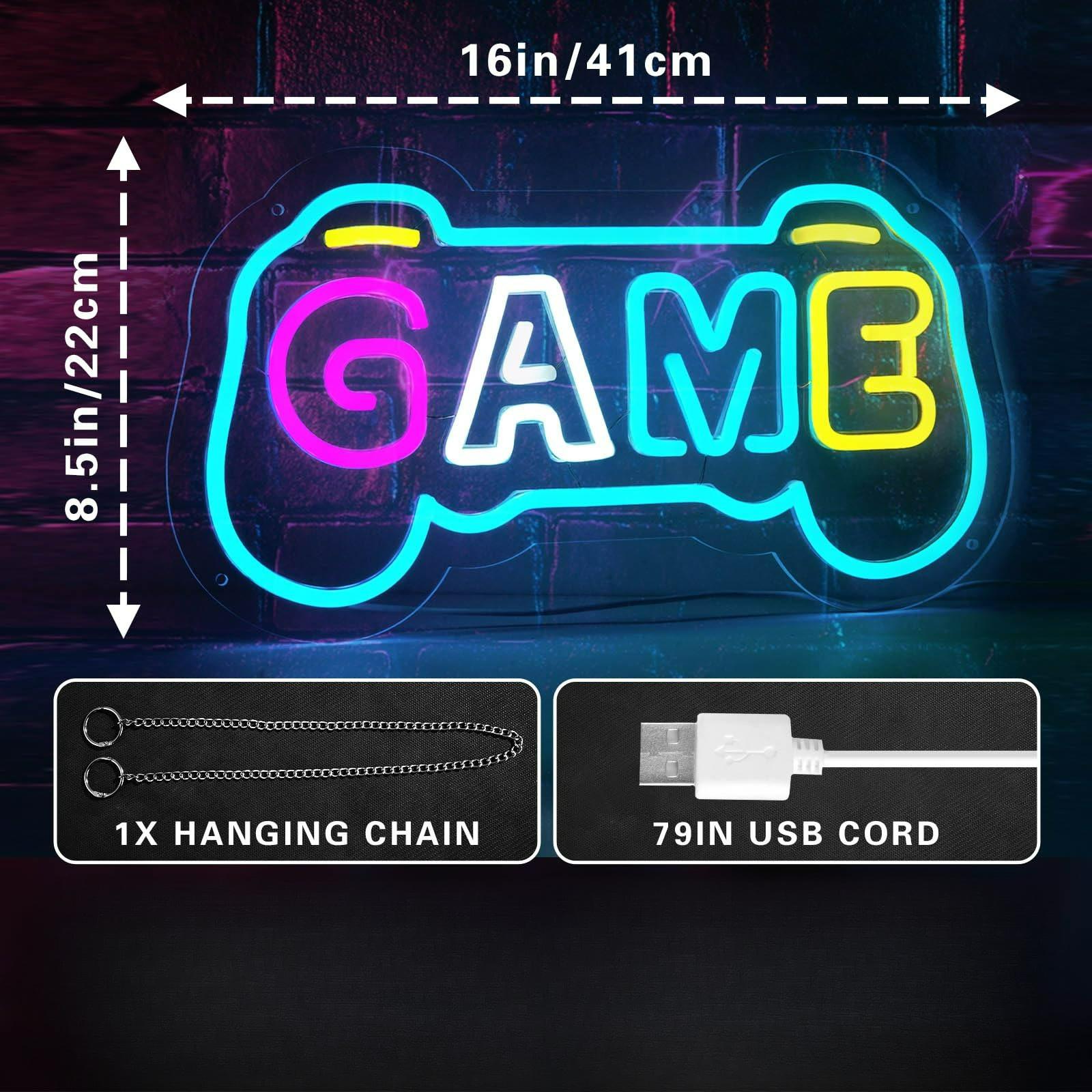 게이머룸 장식용 게임 네온사인, 게임패드 모양 USB  - Gaming Accessories Boys 리뷰 및 가격