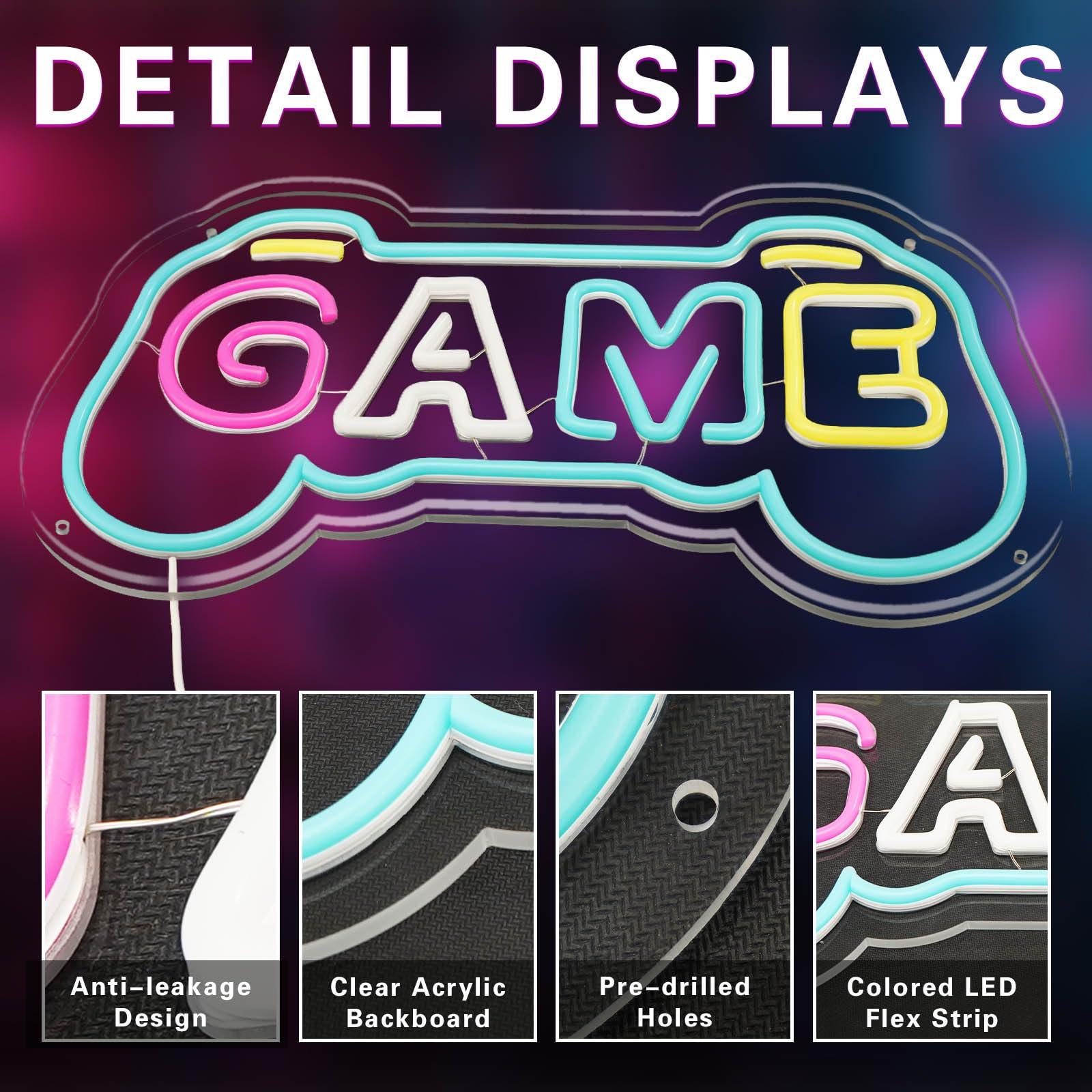 게이머룸 장식용 게임 네온사인, 게임패드 모양 USB  - Gaming Accessories Boys 리뷰 및 가격