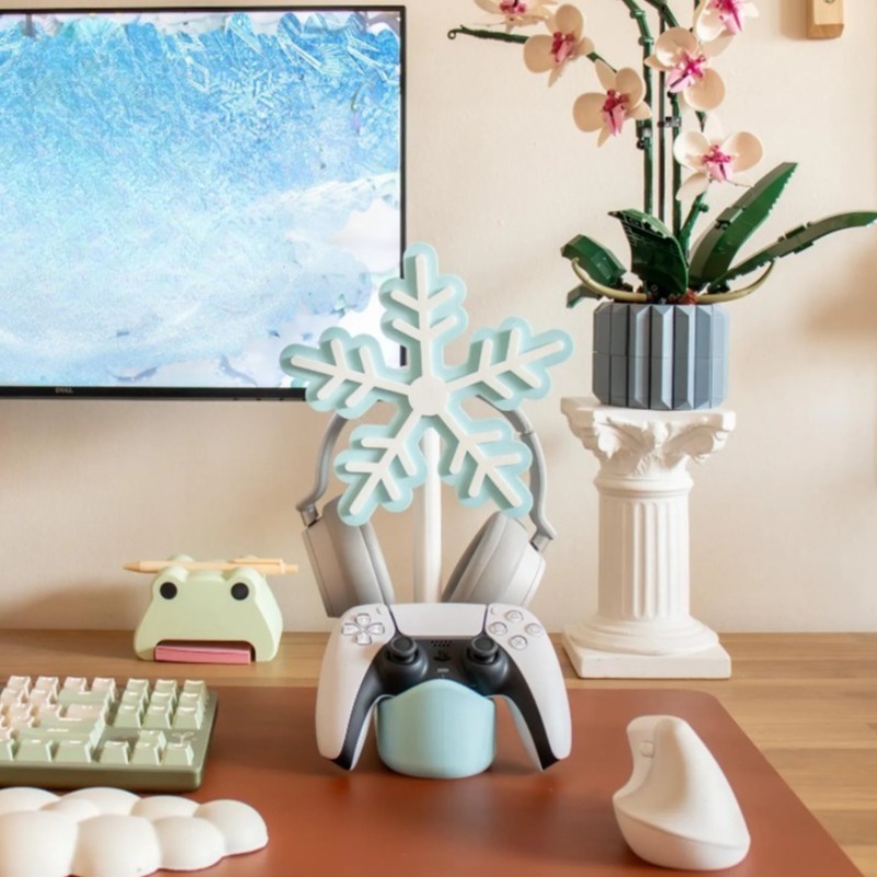 눈송이 모양 헤드폰 스탠드 3D 프린팅 귀여운 이어폰  - Gaming Accessories To 3D Print 리뷰 및 가격