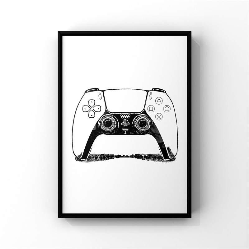 북유럽 흑백 게임 인용문 캔버스 포스터 장식 공간 벽  - Gaming Accessories Boys 리뷰 및 가격