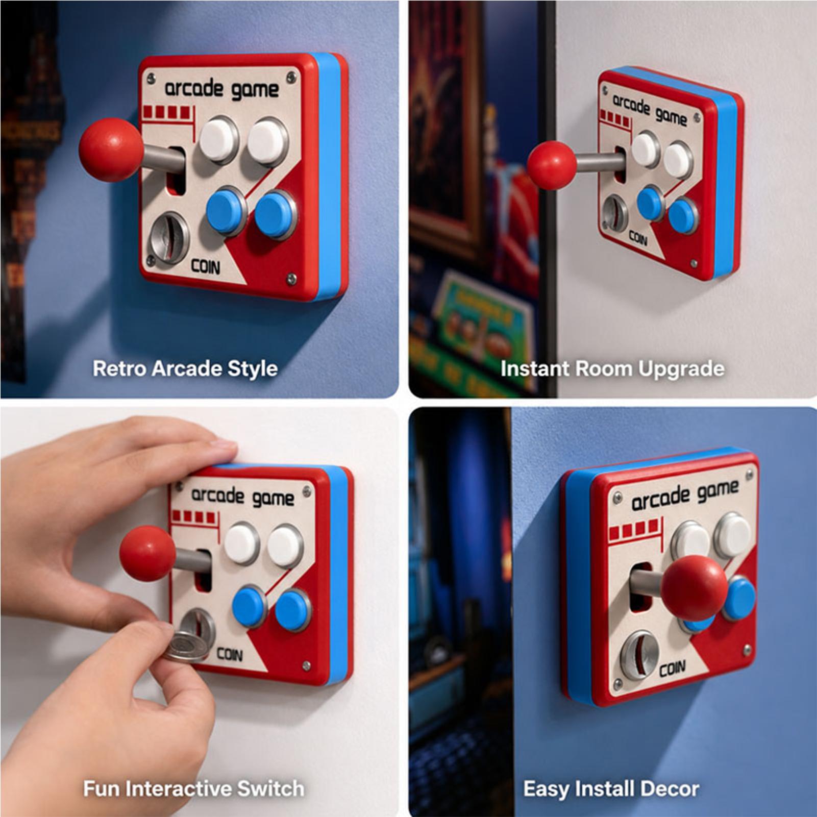 창의적인 레트로 아케이드 게임 조명 스위치 커버, 레트 - Gaming Accessories For Room 리뷰 및 가격